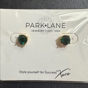 Park Lane Impressions Emerald Green Stud Earrings nwt